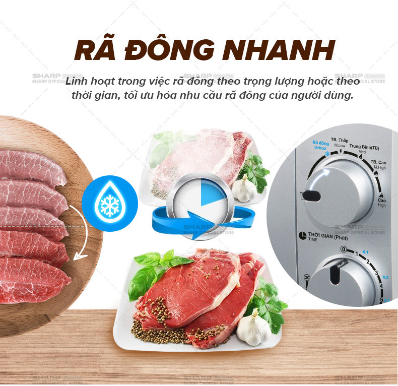 Mô tả Lò Vi Sóng Cơ R-207VN-SL/R-209VN-SK  [700W, 6 Mức Công Suất, Hẹn giờ 30p] - Hàng Chính Hãng Bảo Hành 12 tháng - 6