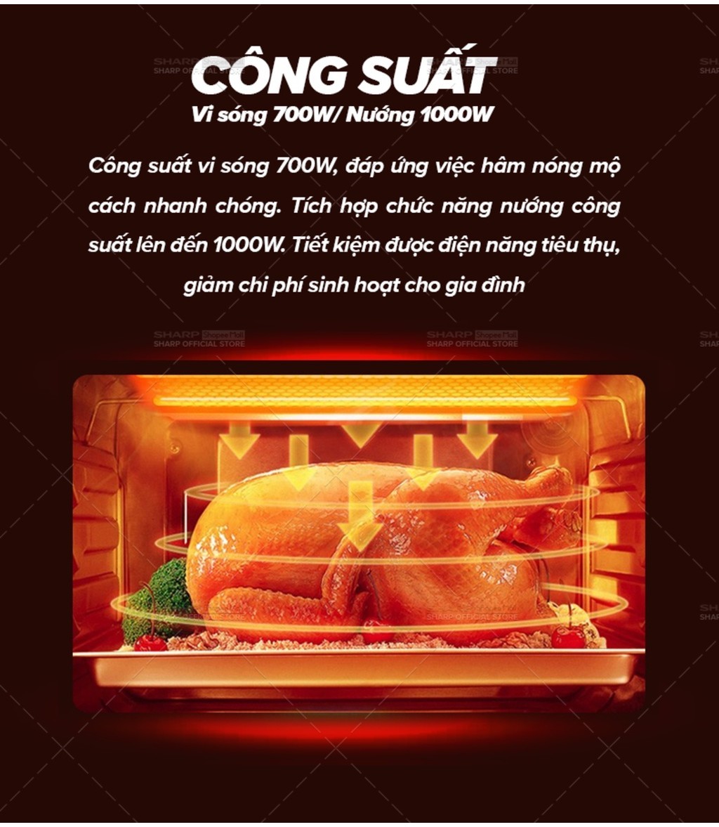 Mô tả Lò vi sóng có nướng Sharp R-G228VN-SL - 20L - Hàng Chính Hãng bảo hành 12 tháng - 3