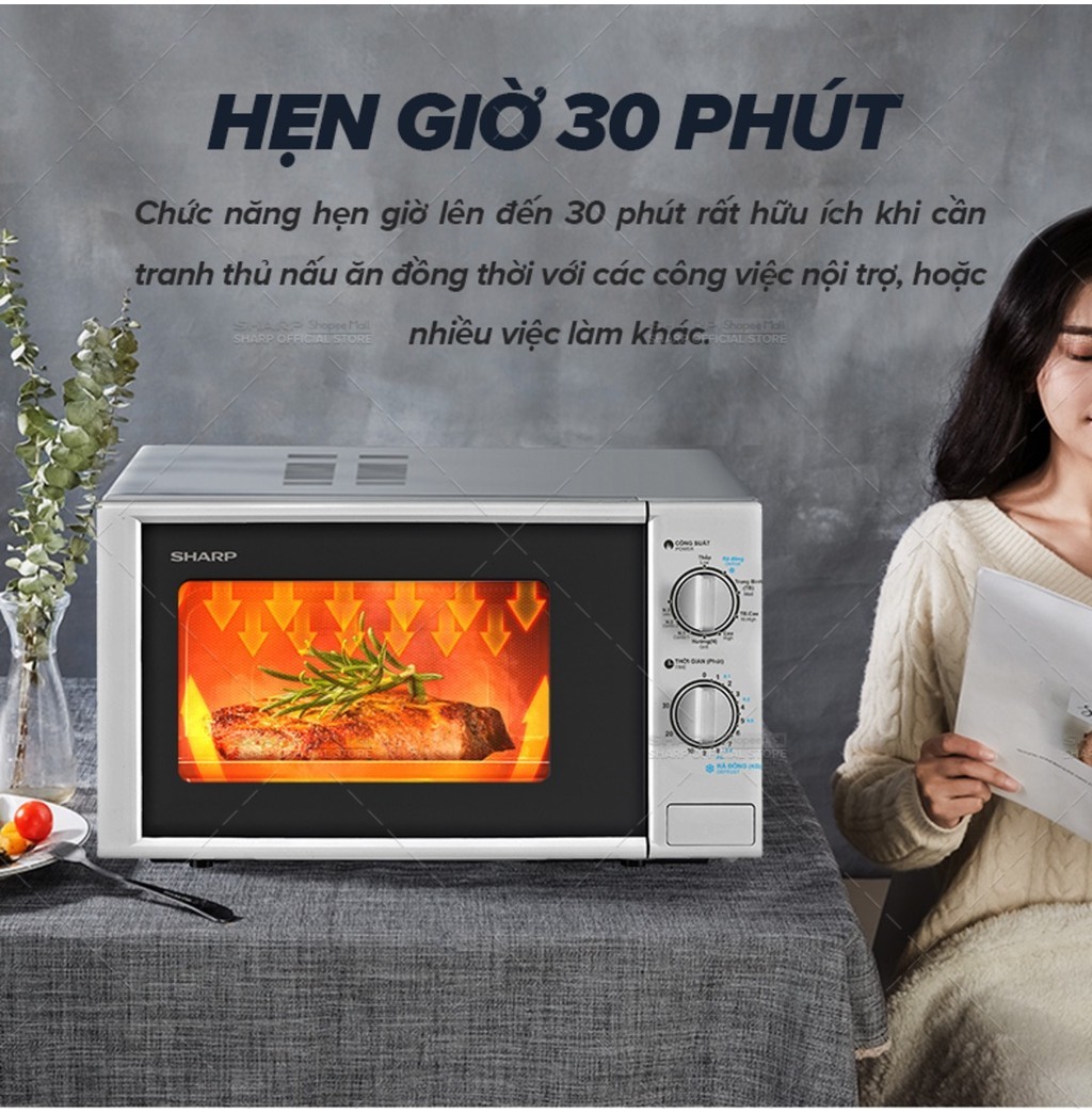 Mô tả Lò vi sóng có nướng Sharp R-G228VN-SL - 20L - Hàng Chính Hãng bảo hành 12 tháng - 5