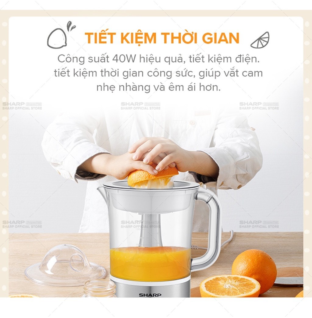 Mô tả Máy Vắt Cam Sharp EJ-J415-WH Dung Tích 1.5L ( Màu Trắng) - 3