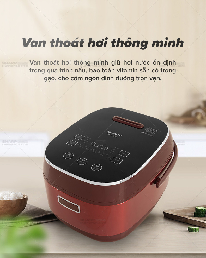 Mô tả Nồi Cơm Điện Cao Tần Cảm Ứng Sharp 1.8L KS-IH191V-RD - BẢO HÀNH 12 tháng - 4