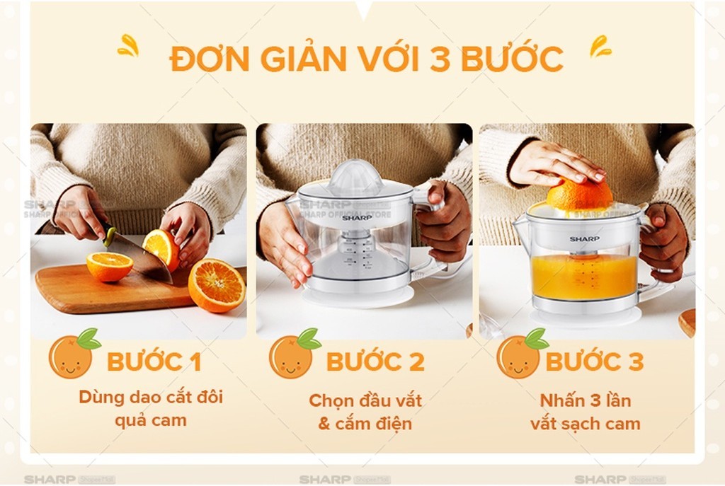Mô tả Máy Vắt Cam Công Suất 25W Sharp EJ-J256-WH ( Màu Trắng) - 2