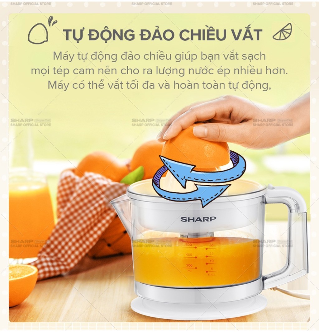 Mô tả Máy Vắt Cam Công Suất 25W Sharp EJ-J256-WH ( Màu Trắng) - 7