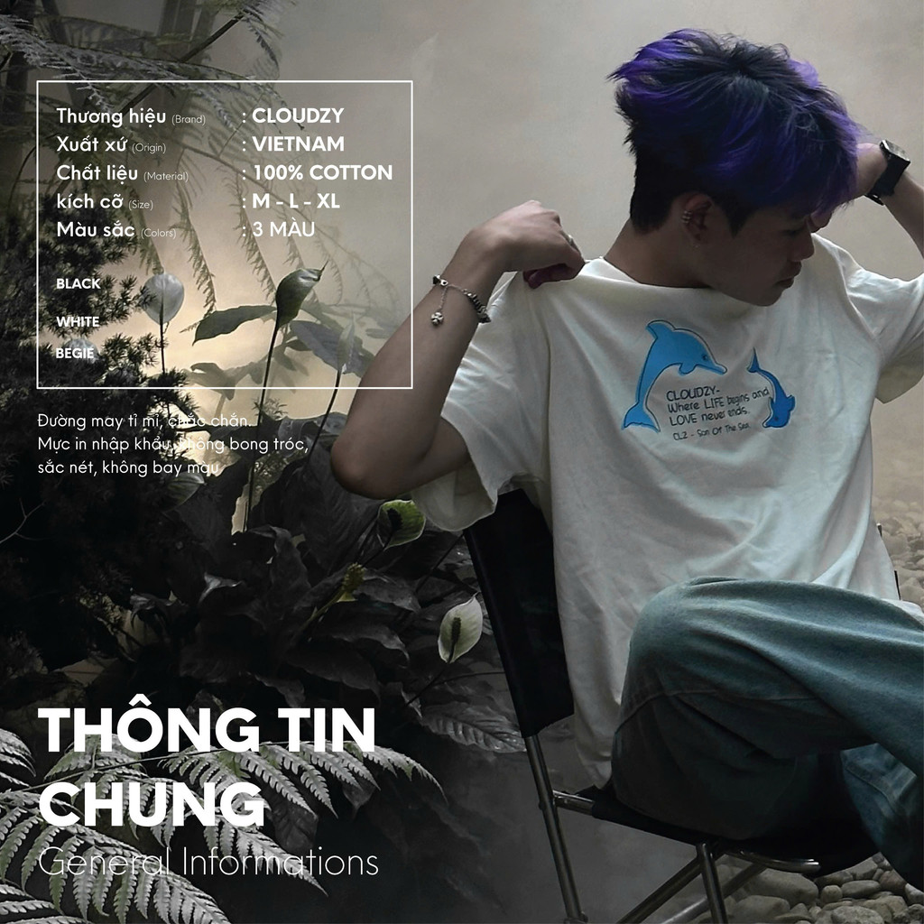 Mô tả Áo thun boxy tee local brand Cloudzy unisex phông tay lỡ nữ cotton phối màu form rộng boxy DREAMERS - 5
