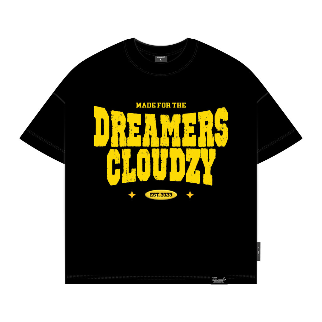 Mô tả Áo thun boxy tee local brand Cloudzy unisex phông tay lỡ nữ cotton phối màu form rộng boxy DREAMERS - 6