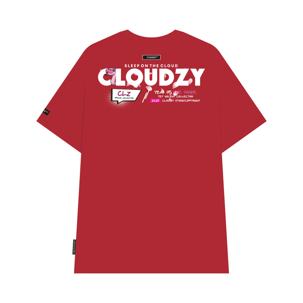 Mô tả Áo thun nữ nam basic unisex tay lỡ thun cotton form rộng local brand Cloudzy cổ tròn SNAKE - 5