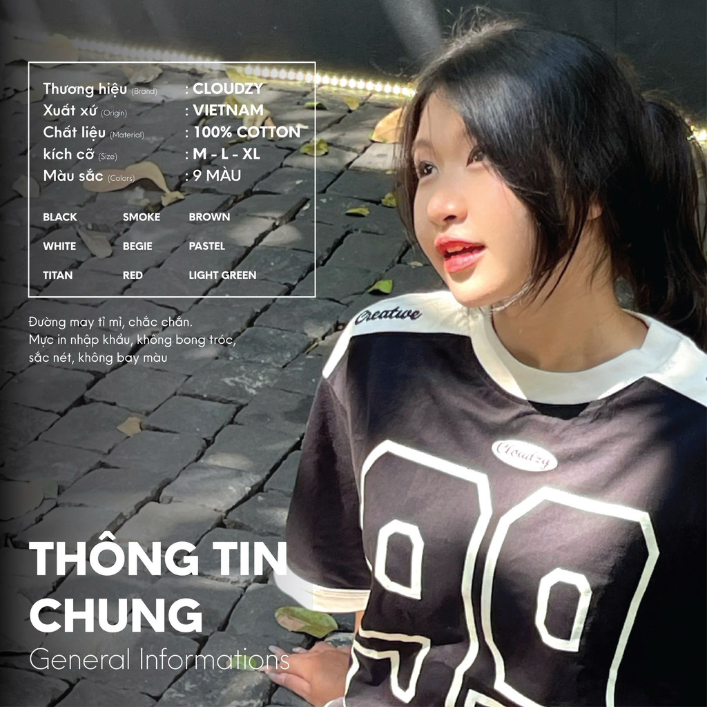 Mô tả Áo phông nữ nam unisex tay lỡ thun local brand form rộng teen cổ tròn oversize CLOUDZY CÂN ĐẨU VÂN - 10