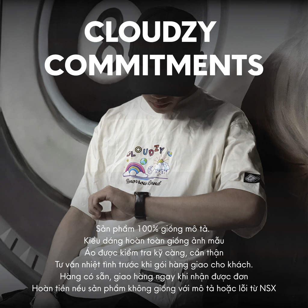Mô tả Áo phông nữ nam unisex tay lỡ thun local brand form rộng teen cổ tròn oversize CLOUDZY CÂN ĐẨU VÂN - 12