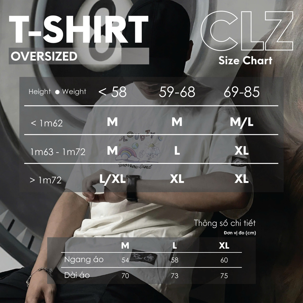 Mô tả Áo phông nữ nam unisex tay lỡ thun localbrand form rộng cổ tròn oversize cotton CLOUDZY TH ÁO THUN - 3