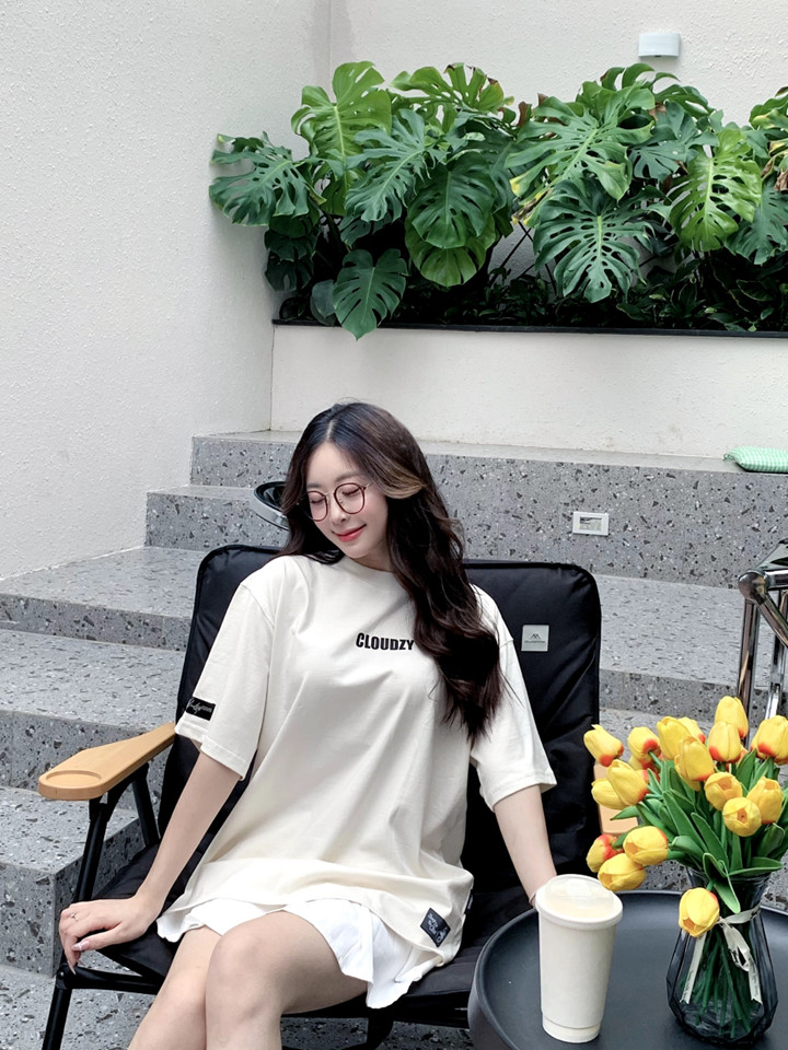 Mô tả Áo phông nữ nam unisex tay lỡ thun localbrand form rộng cổ tròn oversize cotton CLOUDZY TH ÁO THUN - 7