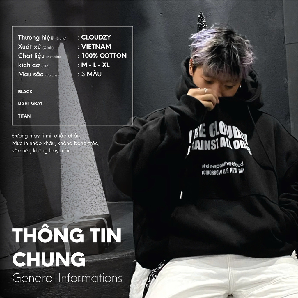 Mô tả Áo hoodie zip boxy nam local brand Cloudzy hoodie nỉ bông nữ unisex form rộng basic mũ siêu to CLOSE - 2