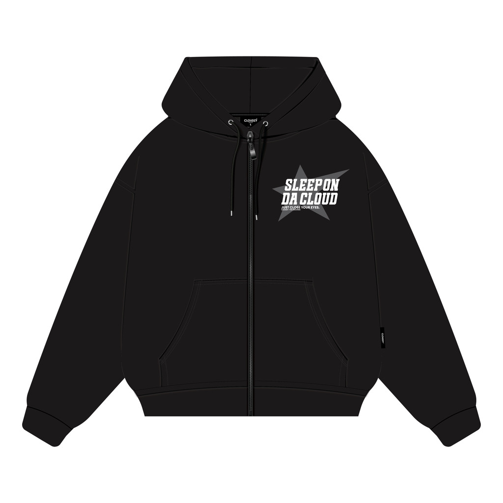 Mô tả Áo hoodie zip boxy nam local brand Cloudzy hoodie nỉ bông nữ unisex form rộng basic mũ siêu to CLOSE - 4