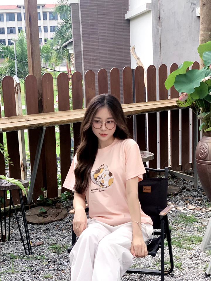 Mô tả Áo babytee thun phông cộc tay nữ Cloudzy localbrand cổ tròn body vải cotton co giãn màu hồng TH BBT - 7
