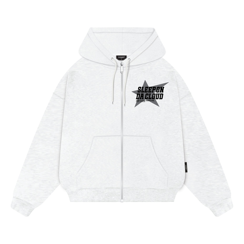 Mô tả Áo hoodie zip boxy nam local brand Cloudzy hoodie nỉ bông nữ unisex form rộng basic mũ siêu to CLOSE - 5