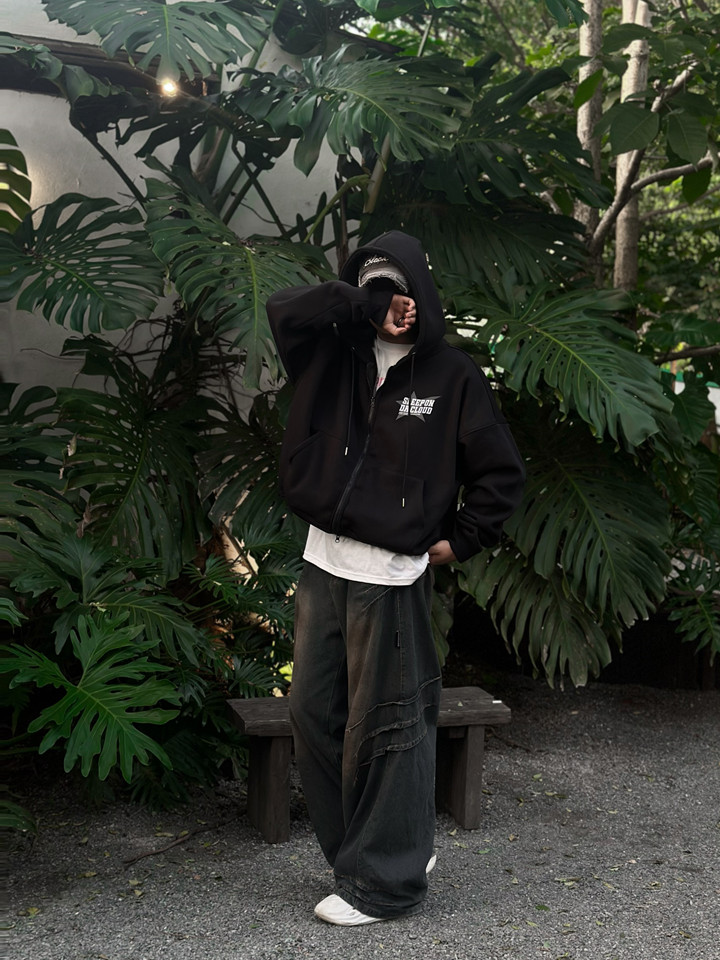 Mô tả Áo hoodie zip boxy nam local brand Cloudzy hoodie nỉ bông nữ unisex form rộng basic mũ siêu to CLOSE - 6