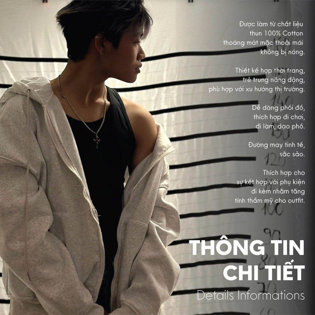 Mô tả Áo hoodie zip boxy nam local brand Cloudzy hoodie nỉ bông nữ unisex form rộng basic mũ siêu to CLOSE - 9