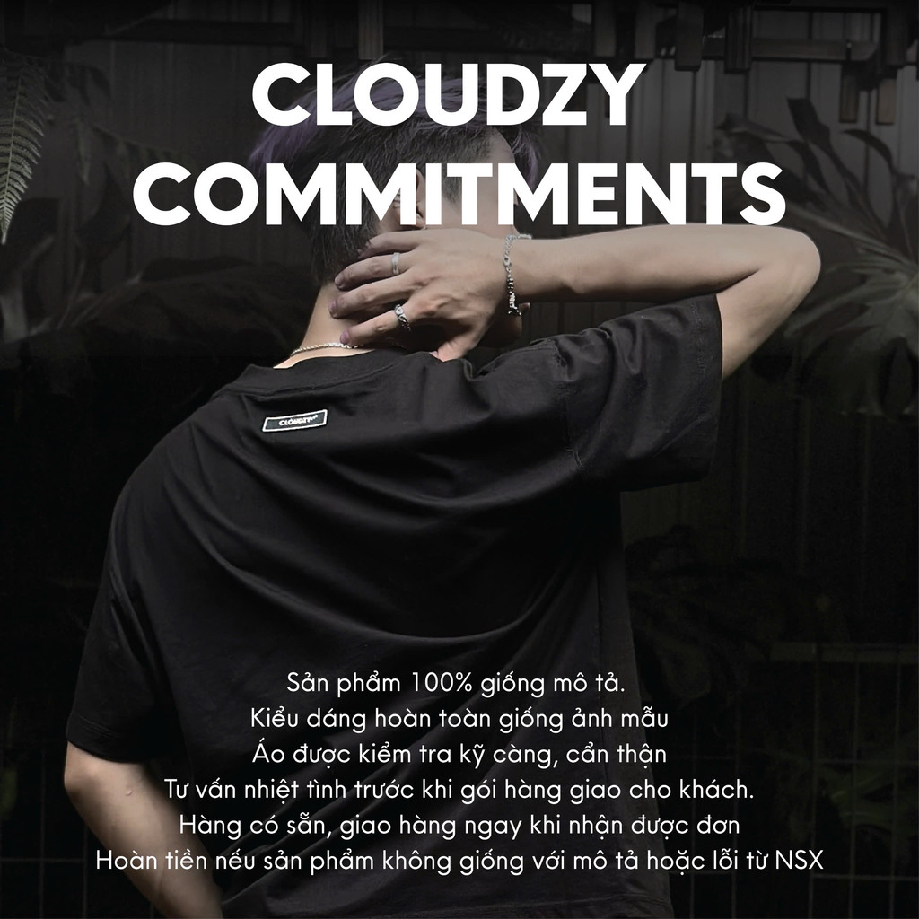 Mô tả Áo thun boxy nam local brand Cloudzy unisex phông tay lỡ nữ cotton phối màu form rộng boxy THANKFUL - 6