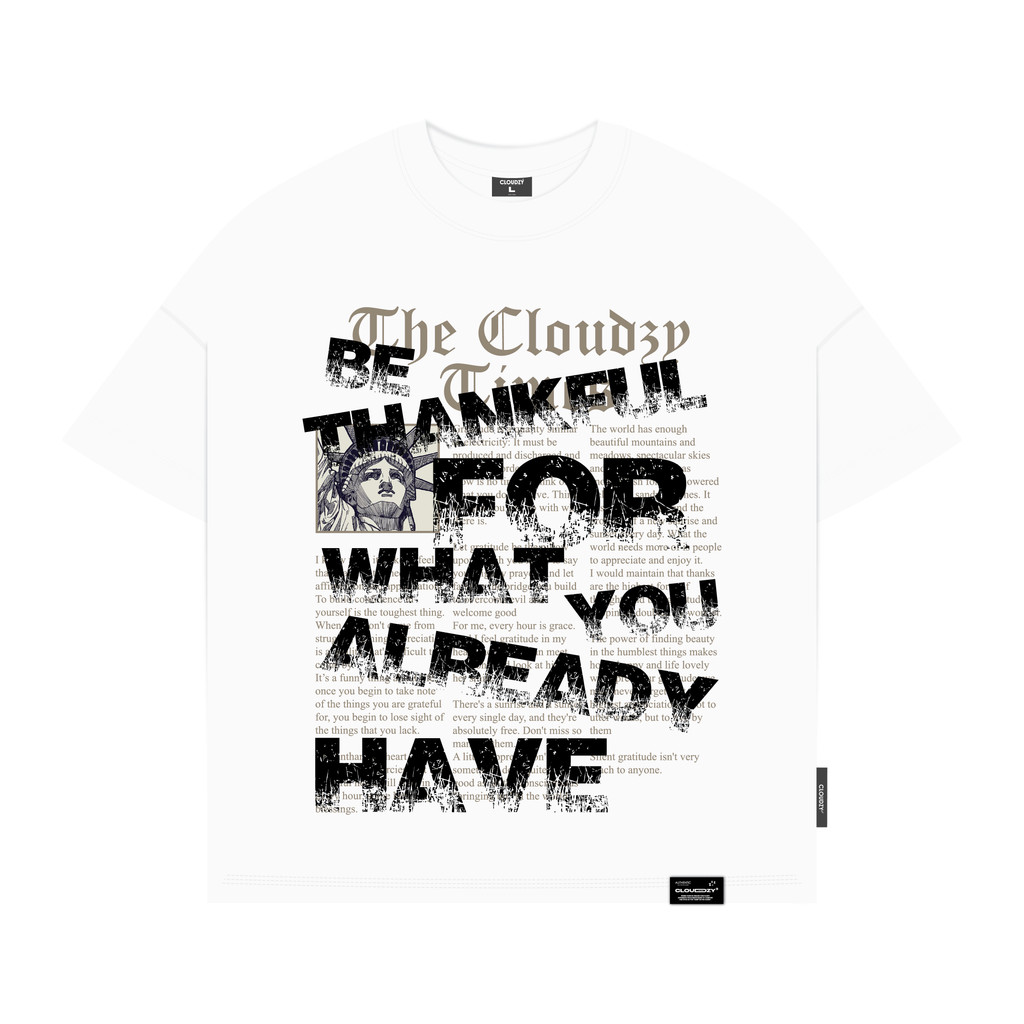 Mô tả Áo thun boxy nam local brand Cloudzy unisex phông tay lỡ nữ cotton phối màu form rộng boxy THANKFUL - 9