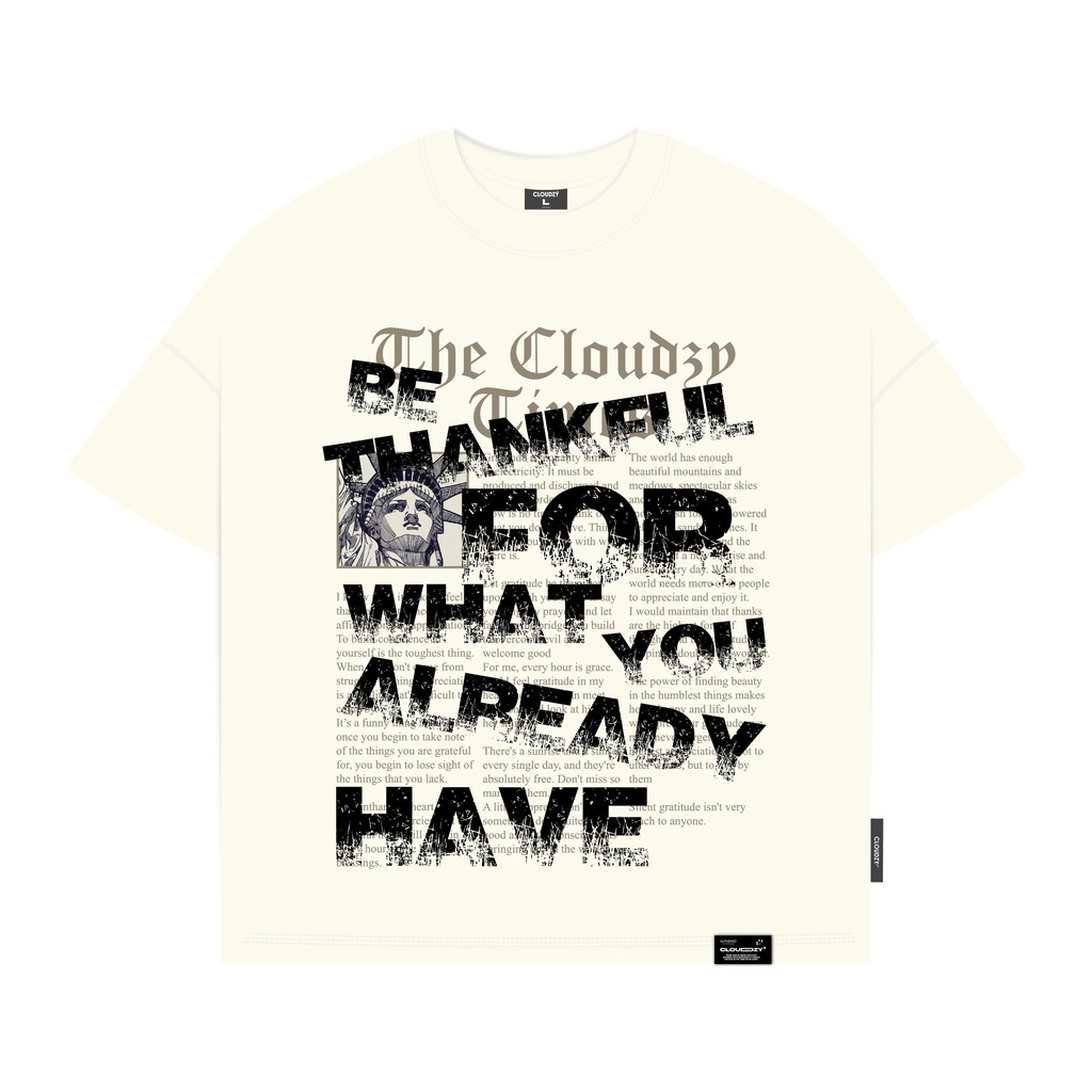 Mô tả Áo thun boxy nam local brand Cloudzy unisex phông tay lỡ nữ cotton phối màu form rộng boxy THANKFUL - 11