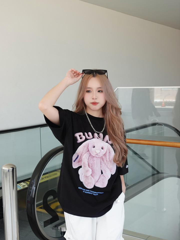 Mô tả Áo thun nam nữ unisex tay lỡ phông local brand CLOUDZY form rộng cổ tròn oversize cotton TH AT TREND - 4