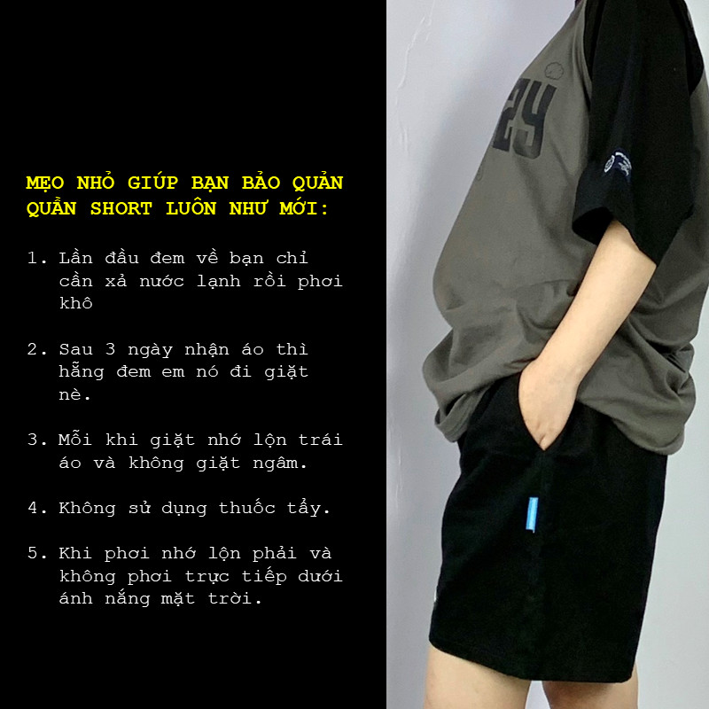 Mô tả Quần đùi nam nữ nỉ cao cấp cotton form rộng mềm mịn unisex ống rộng cạp cao bigsize CLOUDZY QS TRƠN - 8