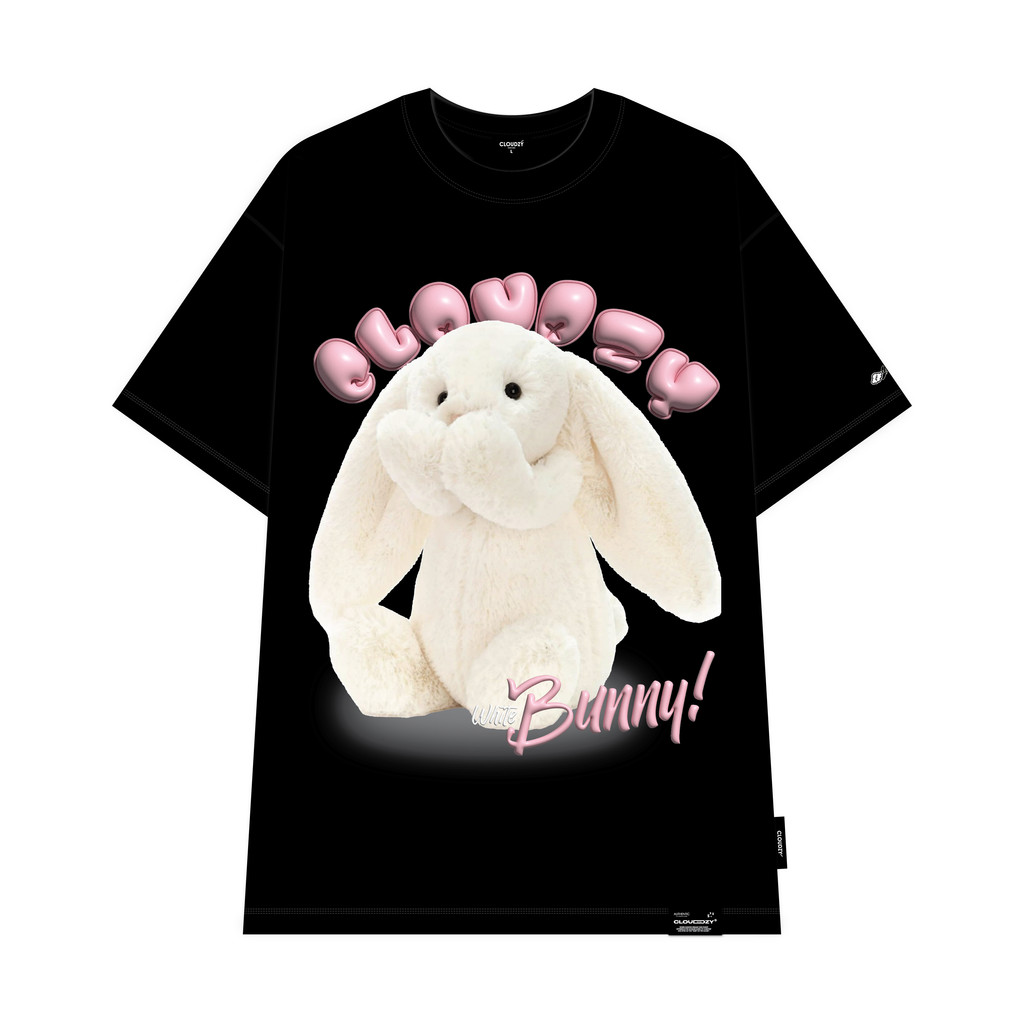 Mô tả Áo phông nữ nam local brand unisex tay lỡ thun form rộng teen cổ tròn oversize CLOUDZY WHITE BUNNY - 4