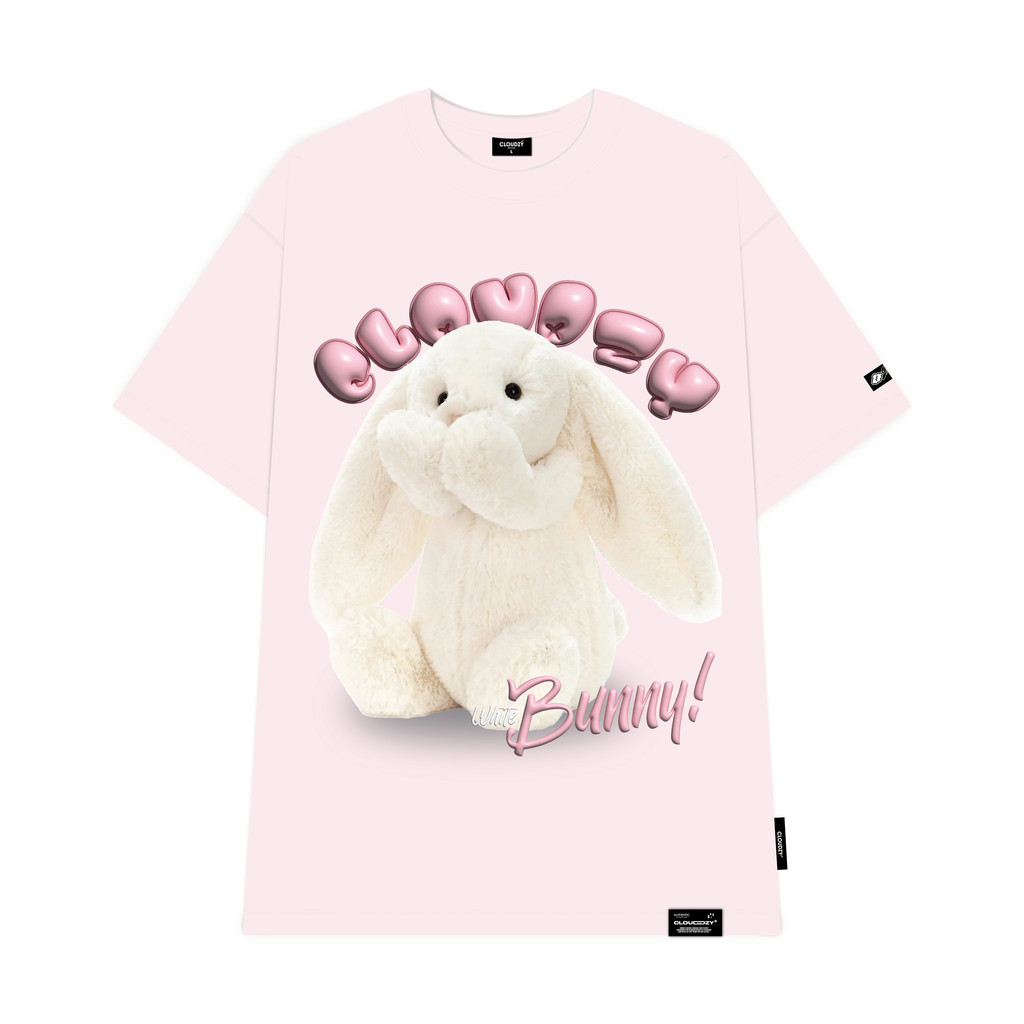 Mô tả Áo phông nữ nam local brand unisex tay lỡ thun form rộng teen cổ tròn oversize CLOUDZY WHITE BUNNY - 5
