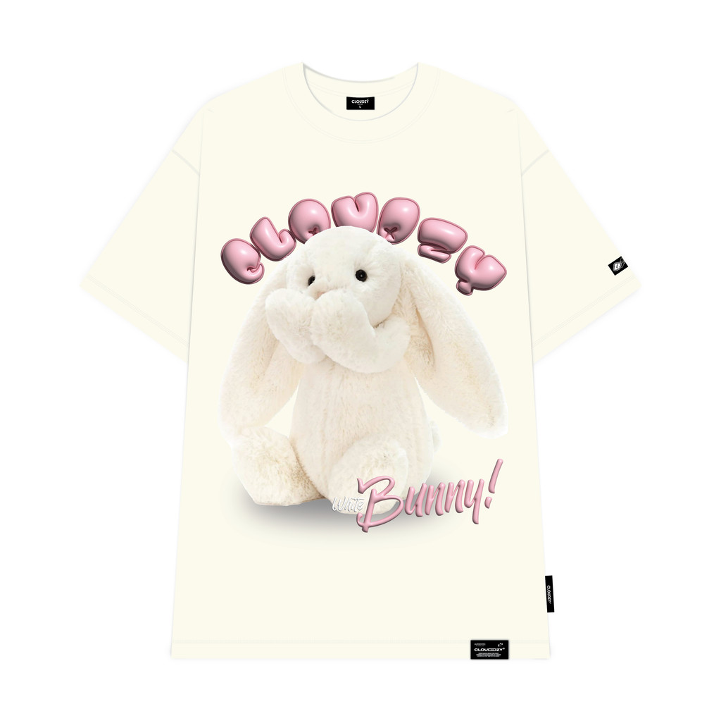 Mô tả Áo phông nữ nam local brand unisex tay lỡ thun form rộng teen cổ tròn oversize CLOUDZY WHITE BUNNY - 6
