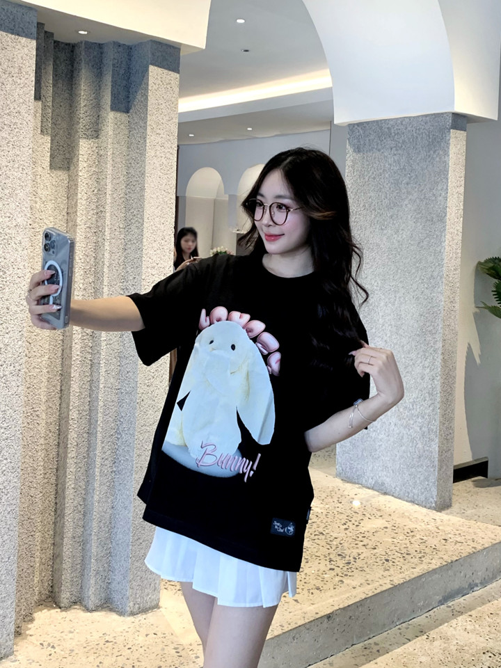 Mô tả Áo phông nữ nam local brand unisex tay lỡ thun form rộng teen cổ tròn oversize CLOUDZY WHITE BUNNY - 8