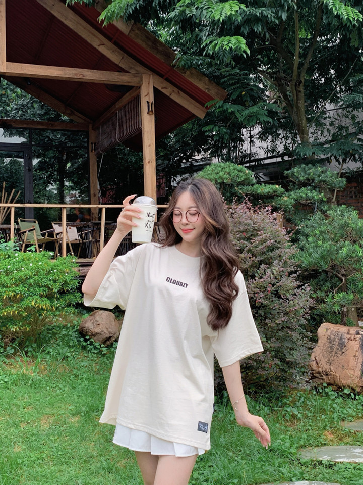 Mô tả Áo thun nữ nam unisex tay lỡ phông local brand form rộng teen cổ tròn oversize  CLOUDZY BASIC TEE 2 - 8