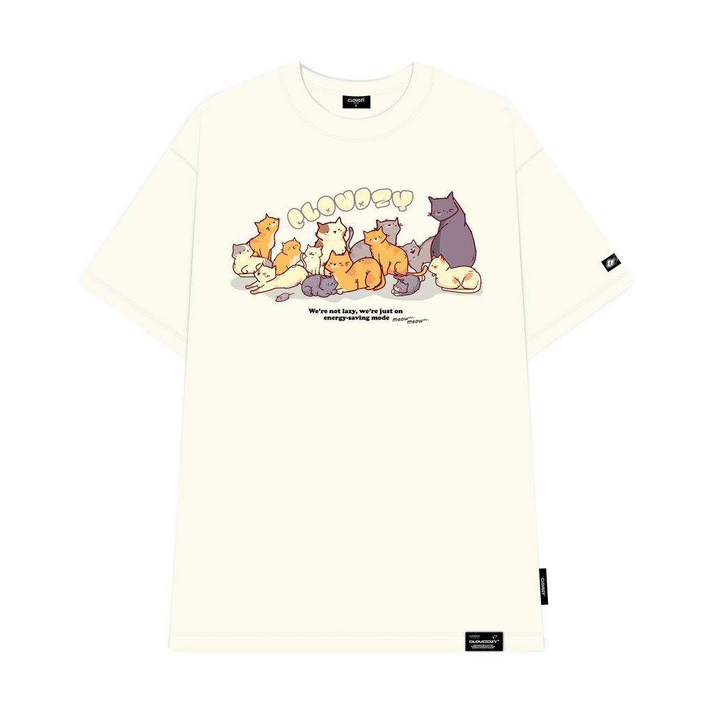 Mô tả Áo phông nữ unisex tay lỡ thun nam basic form rộng Cloudzy local brand teen cổ tròn oversize MEOW - 4
