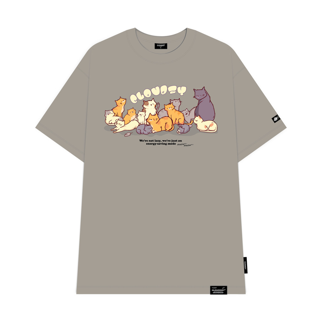 Mô tả Áo phông nữ unisex tay lỡ thun nam basic form rộng Cloudzy local brand teen cổ tròn oversize MEOW - 5