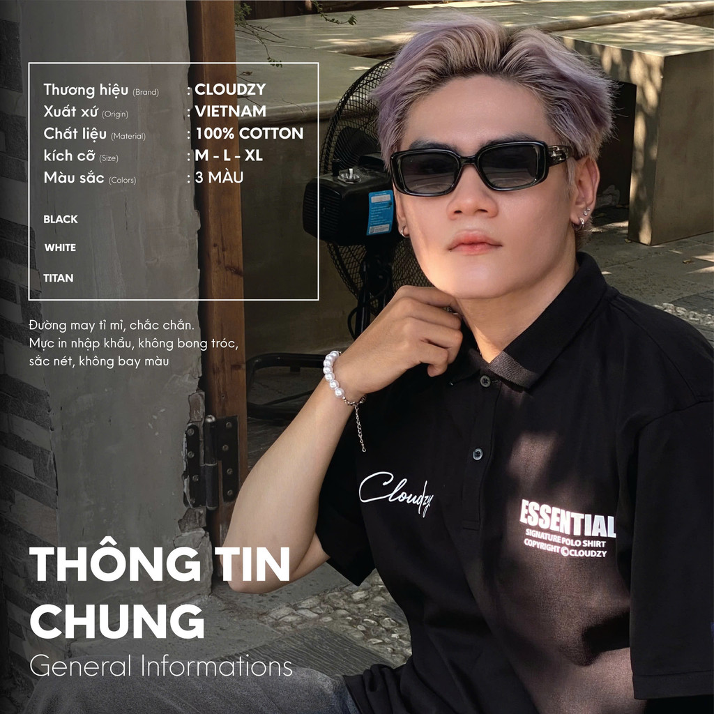 Mô tả Áo thun POLO ES.SEN.TIAL CLOUDZY nam nữ phông basic cotton mềm mịn local brand unisex đẹp oversize - 2