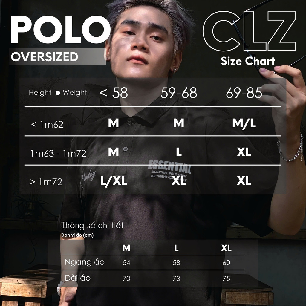 Mô tả Áo thun POLO ES.SEN.TIAL CLOUDZY nam nữ phông basic cotton mềm mịn local brand unisex đẹp oversize - 3