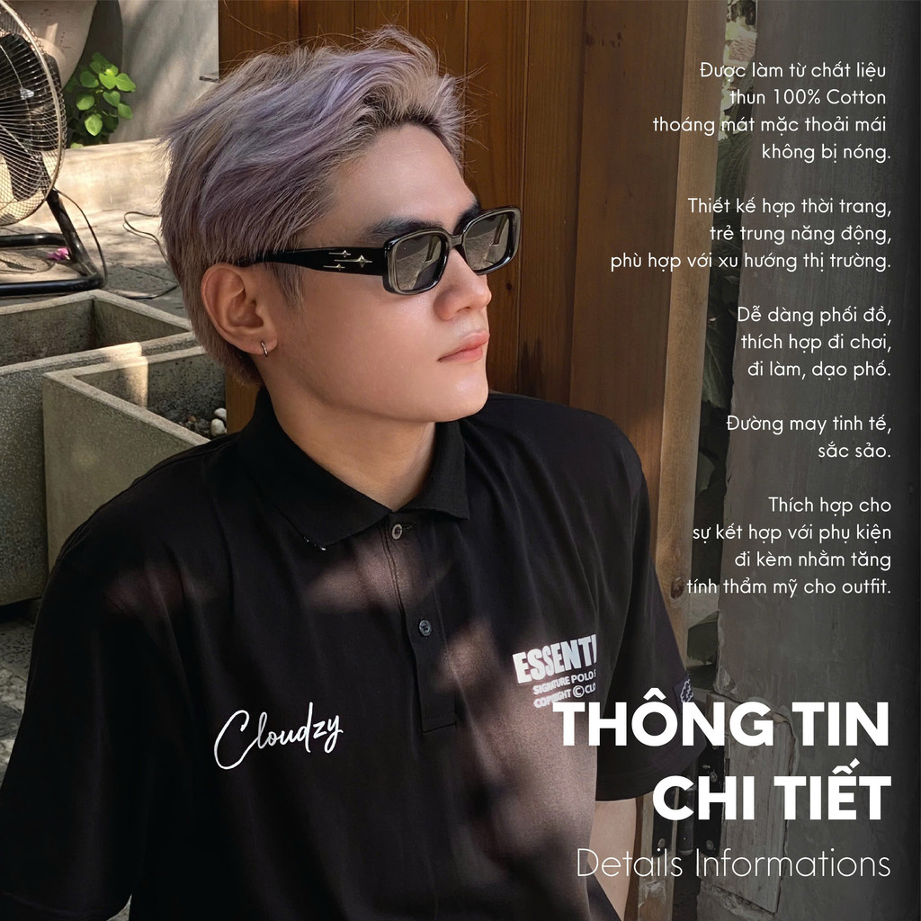Mô tả Áo thun POLO ES.SEN.TIAL CLOUDZY nam nữ phông basic cotton mềm mịn local brand unisex đẹp oversize - 10