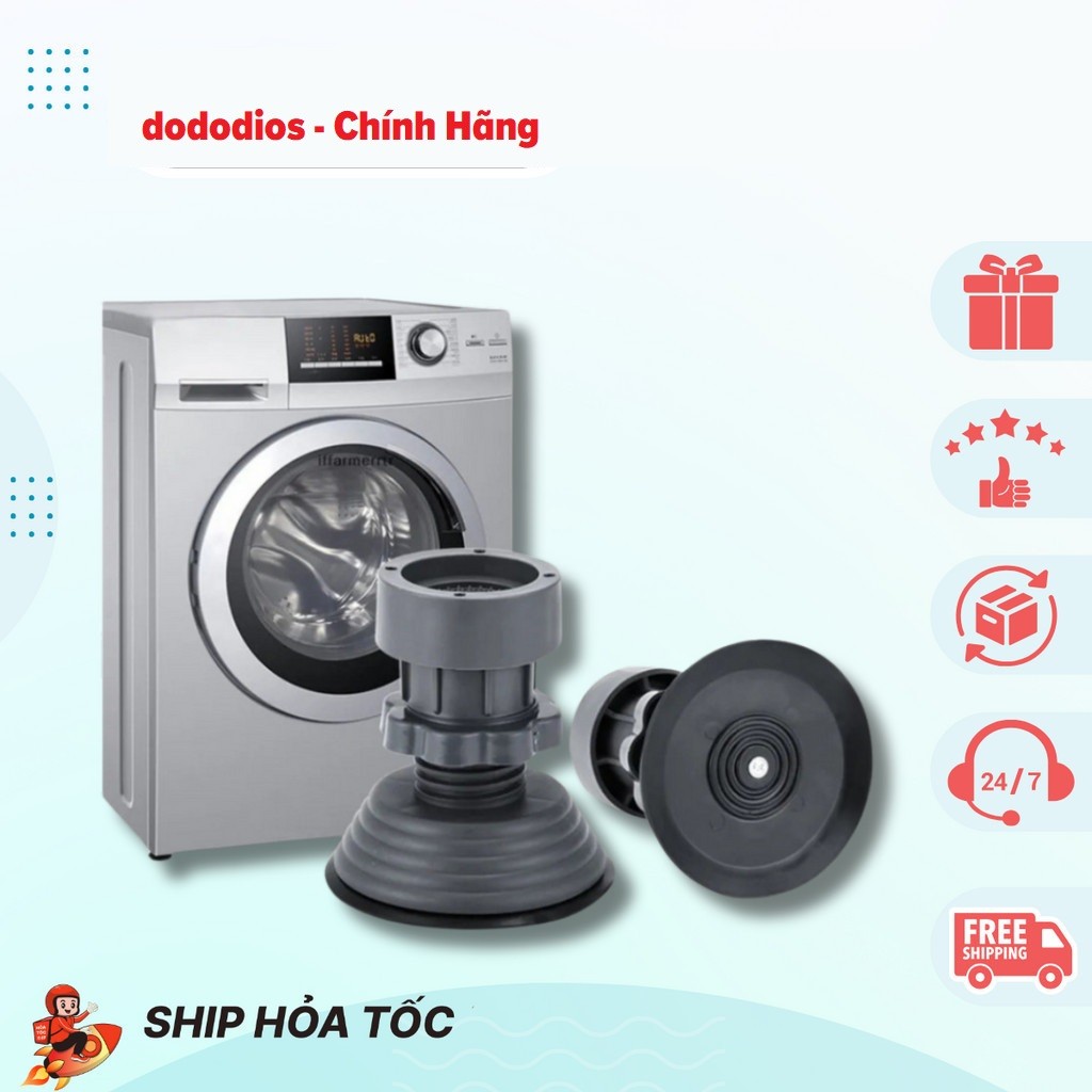 Mô tả Bộ 4 Chân Chống Rung Cho Máy Giặt, Tủ Lạnh - Chân Kê Tăng Giảm Chiều Cao, Đế Cao Su Chống Rung, Chống Trượt - 3