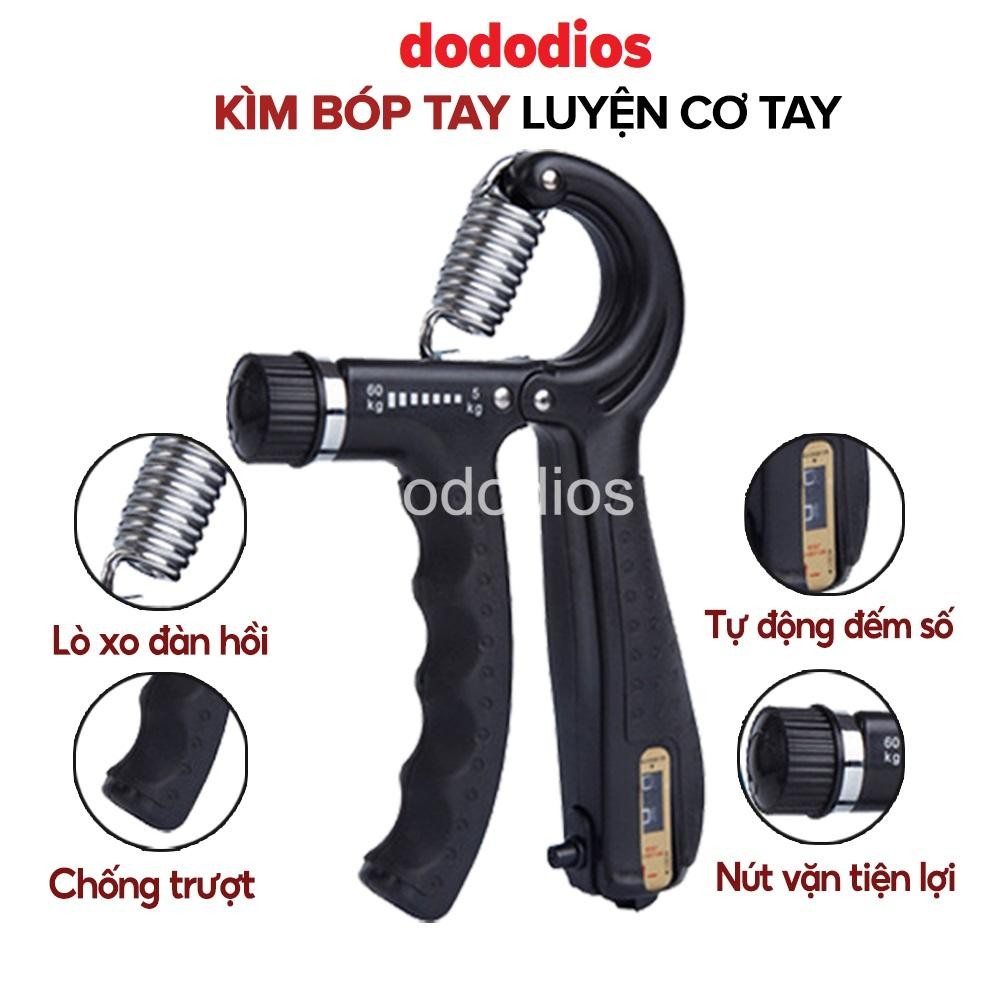 Mô tả Kìm Bóp Tay, Kìm Tập Cơ Tay, Dụng Cụ Tập Gym Tại Nhà Điều Chỉnh Lực Có Đếm 5-60kg - Chính Hãng Dododios - 2