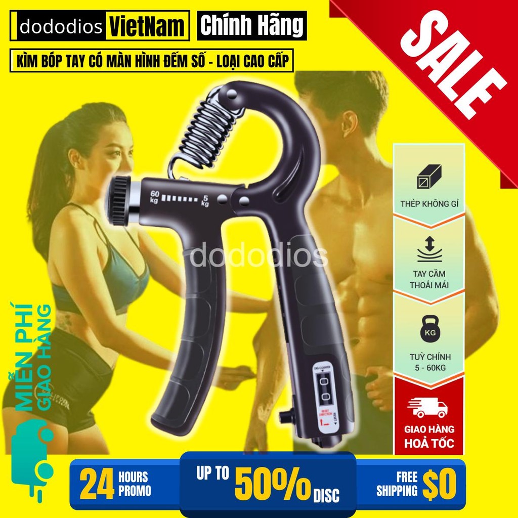 Mô tả Kìm Bóp Tay, Kìm Tập Cơ Tay, Dụng Cụ Tập Gym Tại Nhà Điều Chỉnh Lực Có Đếm 10-60kg - 1