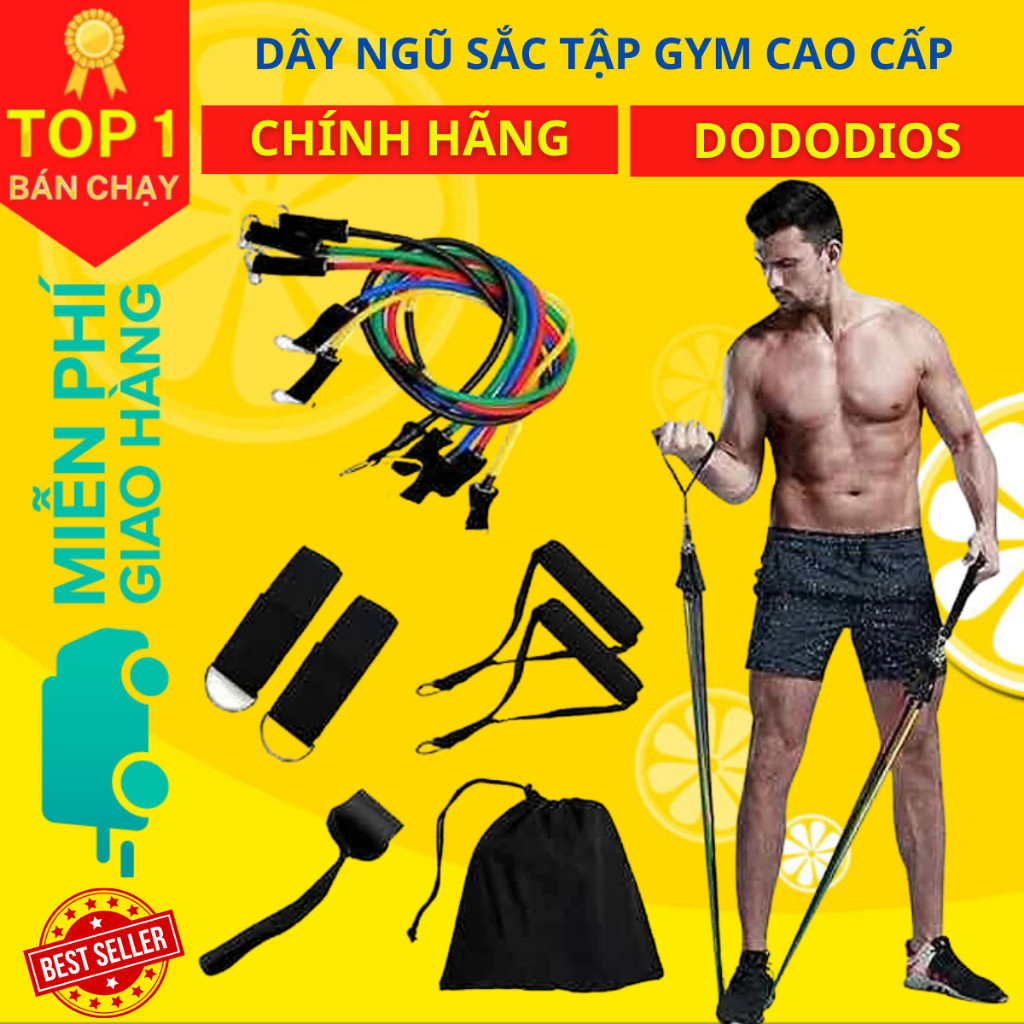 Mô tả Dây Ngũ Sắc Kháng Lực Tập Gym, Thể Hình Đa Năng Tại Nhà Chất Liệu Cao Su Siêu Bền - Hãng Dododios - 1