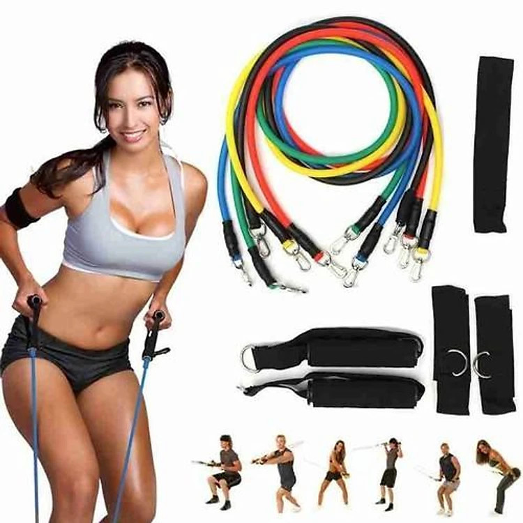 Mô tả Bộ Dây Cao Su Đàn Hồi Kháng Lực Ngũ Sắc 11 Món Tập Gym Tiện Ích - Hãng Dododios - 10