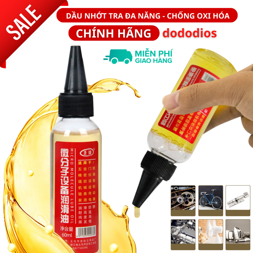 Mô tả Dầu Máy Làm Trơn Ổ Khóa, Máy Móc, Quạt Điện - Công Thức Không Mùi An Toàn Khi Sử Dụng - Lọ 60ml - Hãng Dododios - 1