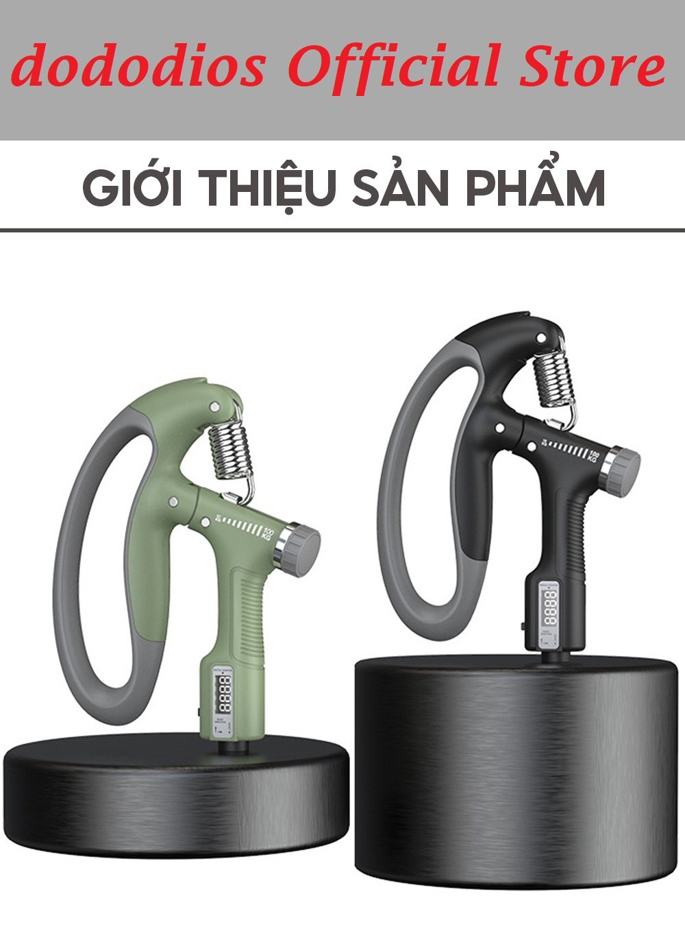Mô tả Kìm Bóp Tay, Kìm Tập Cơ Tay, Dụng Cụ Tập Gym Tại Nhà Điều Chỉnh Lực Có Đếm 10-100kg - Hãng Dododio - 2
