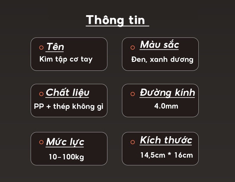 Mô tả Kìm Bóp Tay, Kìm Tập Cơ Tay, Dụng Cụ Tập Gym Tại Nhà Điều Chỉnh Lực Có Đếm 10-100kg - Hãng Dododio - 6