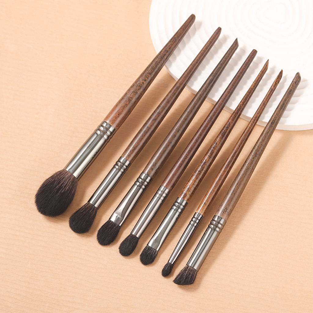 Mô tả 【OVW】Set 7 cái cọ trang XQ57810111219 điểm lông dê bàn chải đánh phấn mắt - 1
