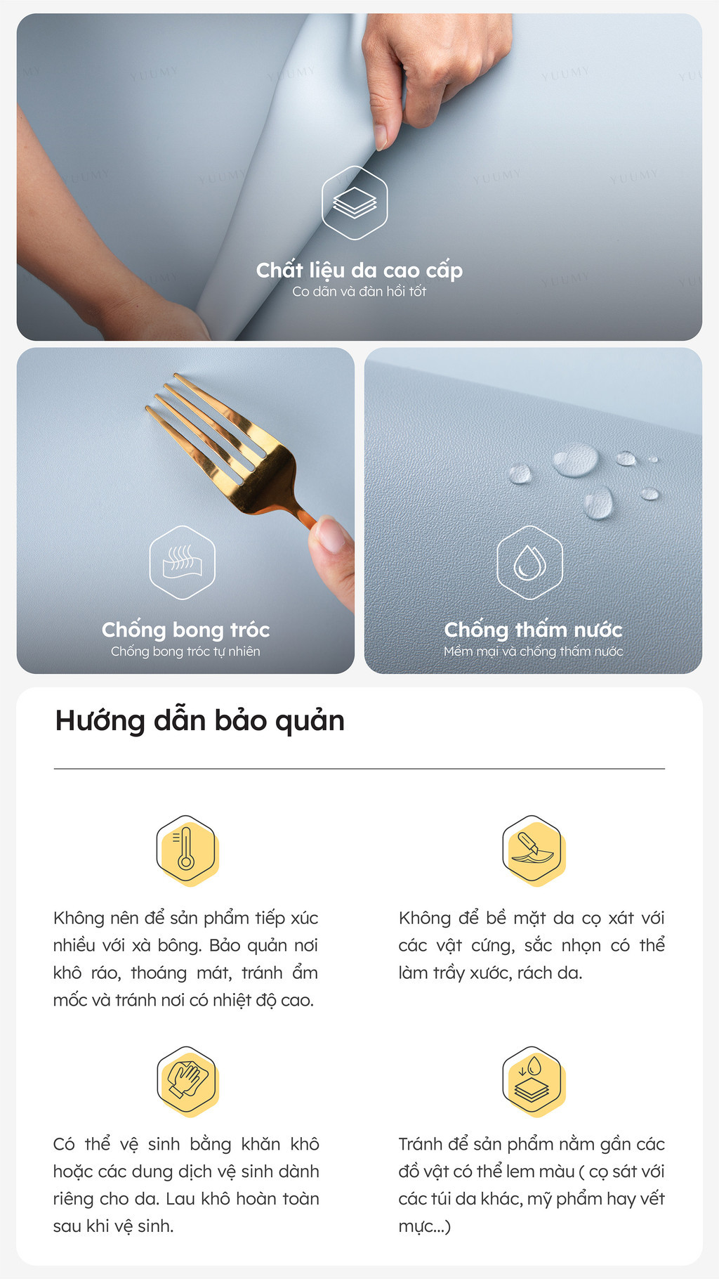 Mô tả Túi Yuumy (Thời trang nữ dáng tròn bầu viền chỉ size 20 - Túi đeo chéo da Seasand YN246) - 9