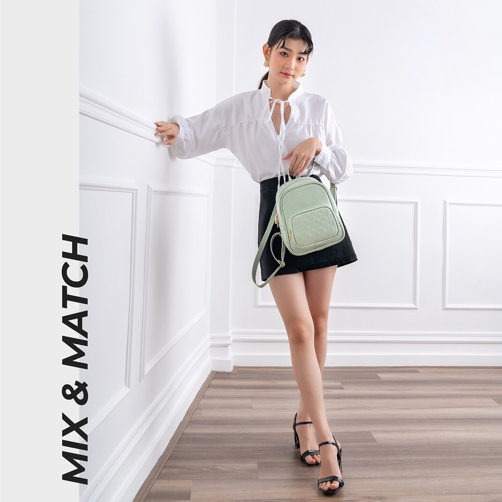 Mô tả Balo Yuumy (Thời trang nữ cỡ trung chần chỉ - Balo da YBA35) - 7
