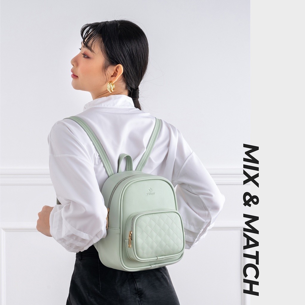 Mô tả Balo Yuumy (Thời trang nữ cỡ trung chần chỉ - Balo da YBA35) - 8