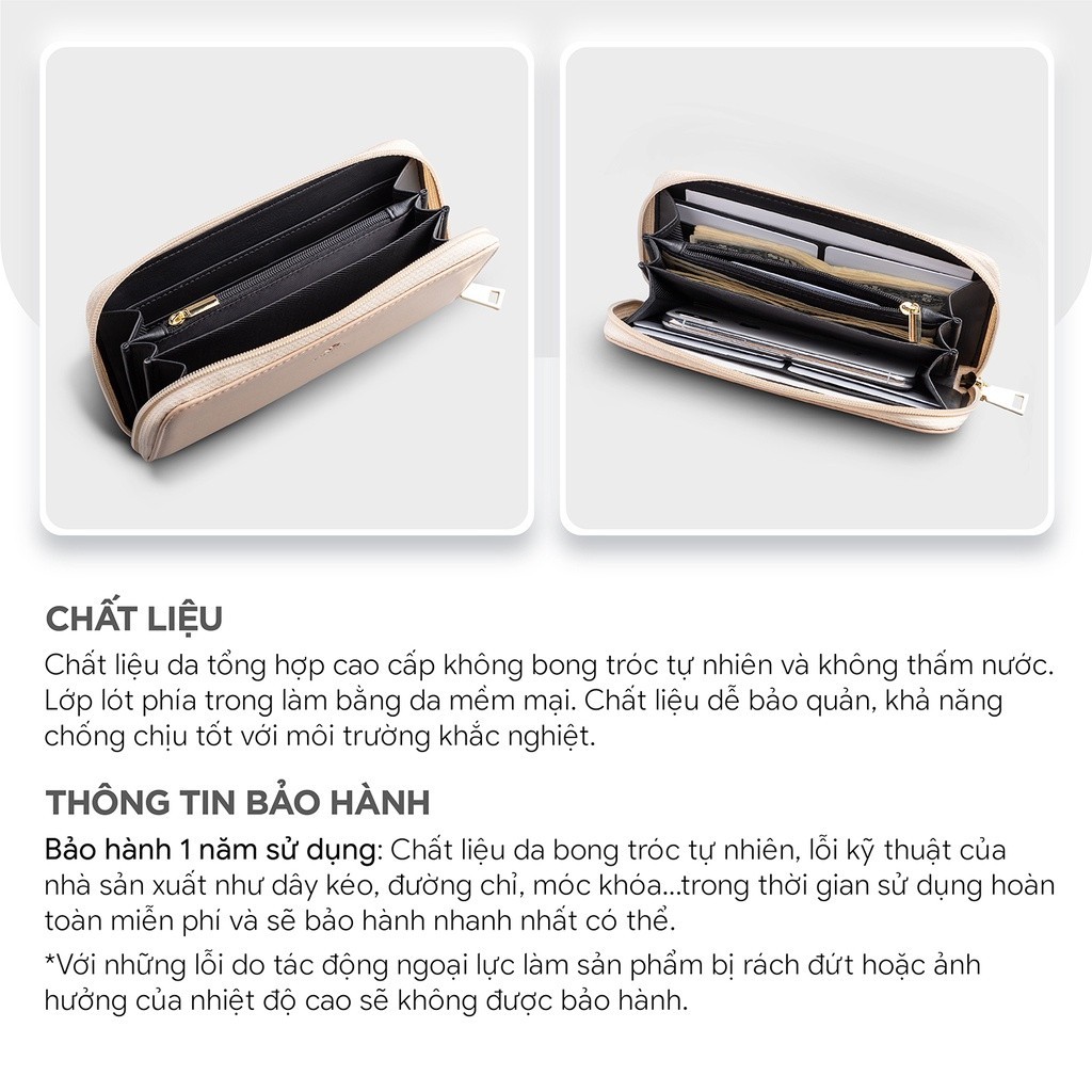 Mô tả Ví Yuumy ( Thời trang nữ kiểu cầm tay dáng dài - Ví da Seasand YV60) - 4