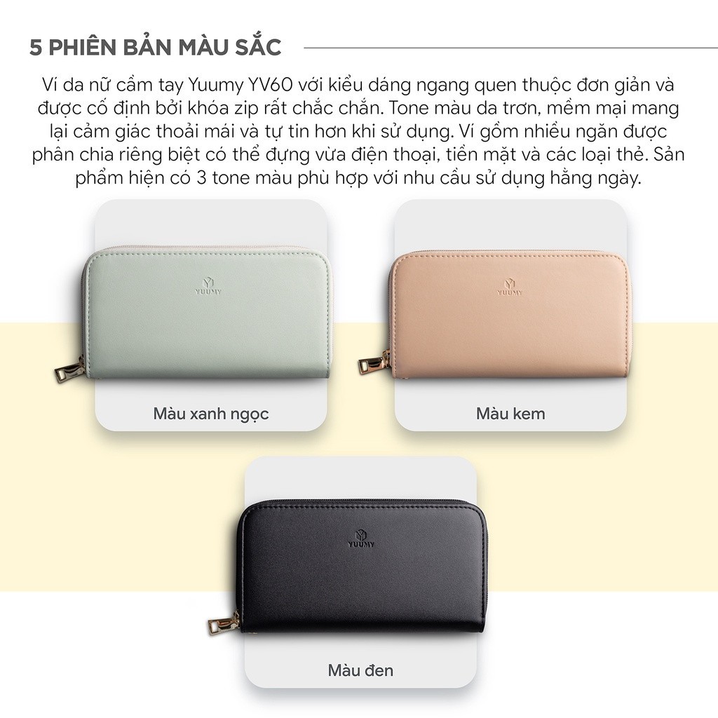 Mô tả Ví Yuumy ( Thời trang nữ kiểu cầm tay dáng dài - Ví da Seasand YV60) - 5