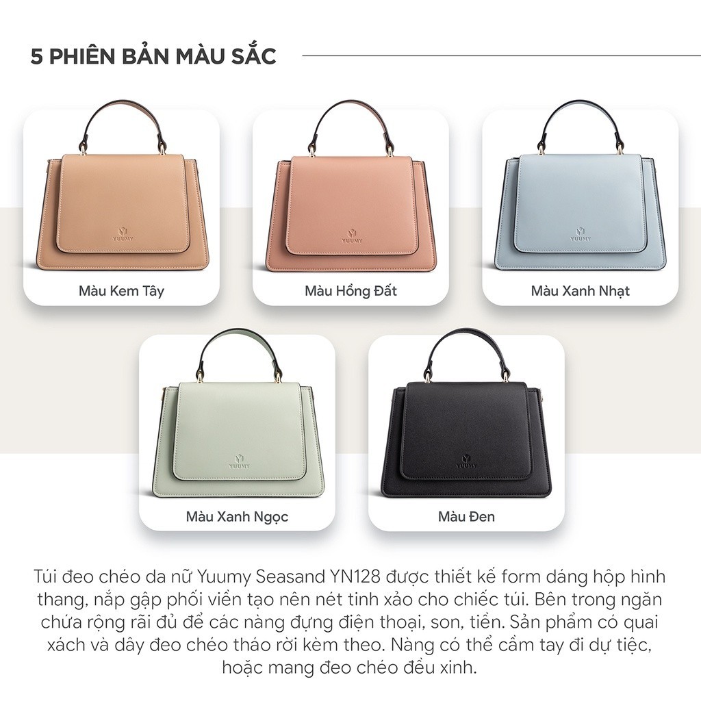 Mô tả Túi Yuumy (Thời trang nữ nắp gập phối quai xách - Túi đeo chéo da Seasand YN128) - 5